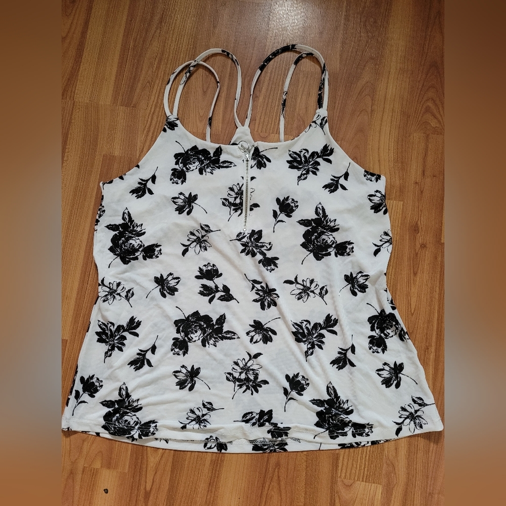 Ardene zip front tank floral xlarge
